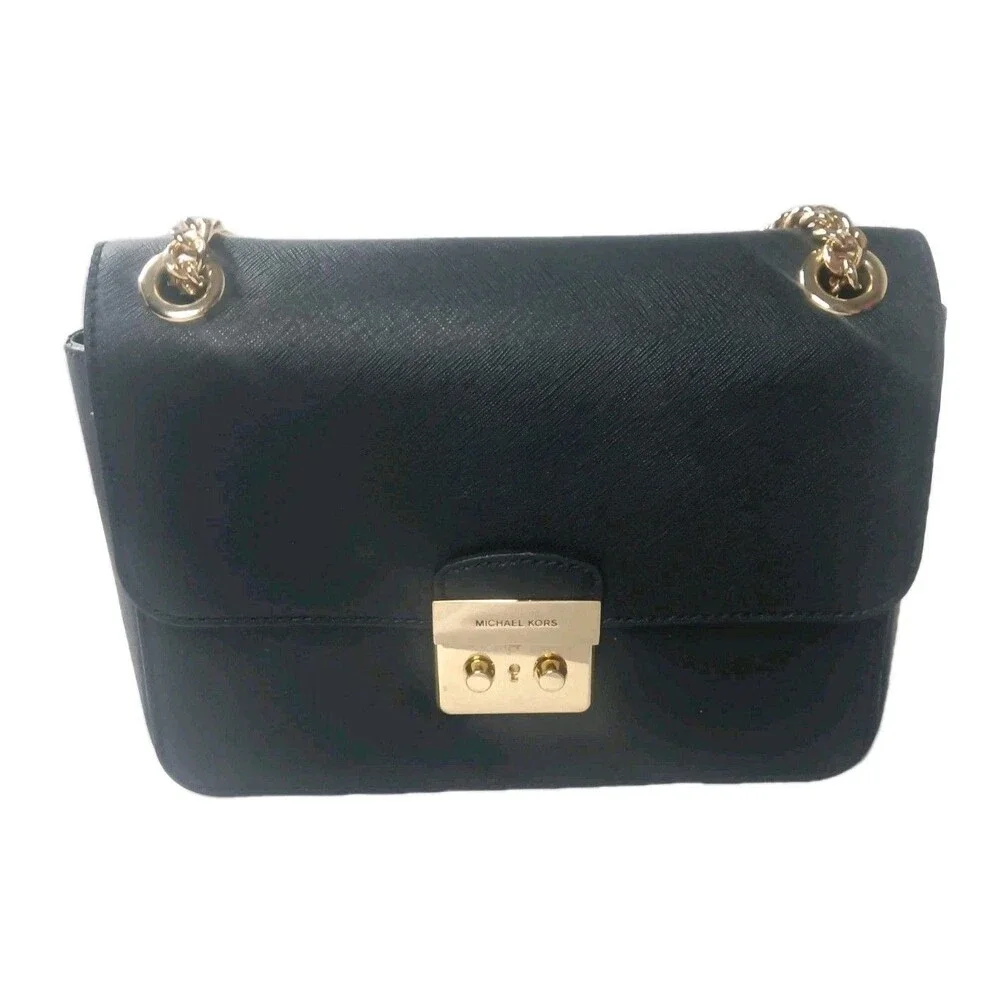 Michael Kors Brandi Medium Saffiano Leather Shoulder Bag Black